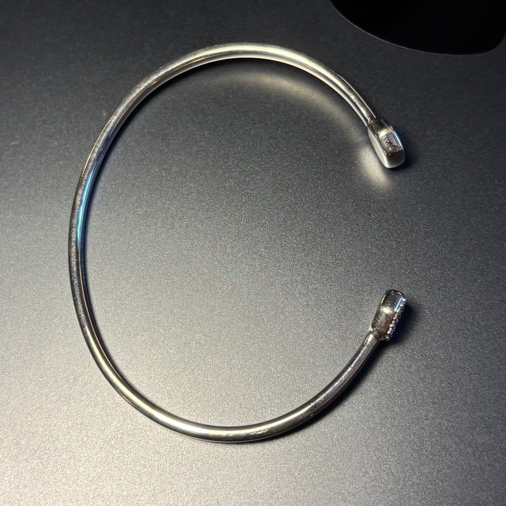 Kendra Scott Cuff Bracelet Sterling Silver Pave Diamonds